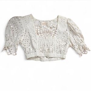 Stone Cold Fox Cream Eyelet Blouse